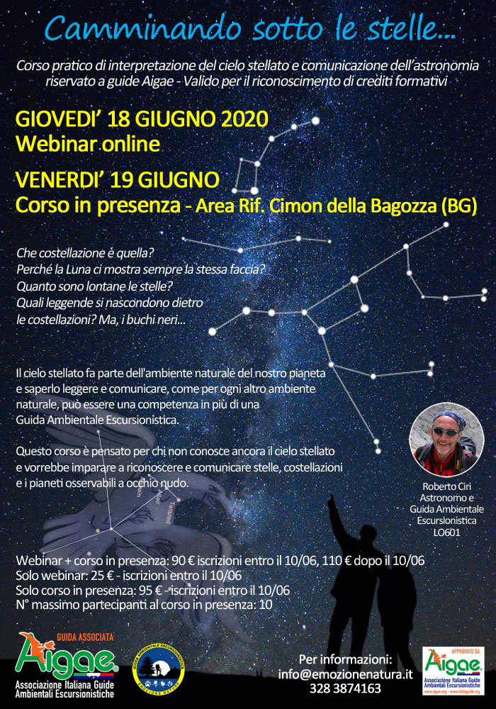 Locandina corso cielo stellato