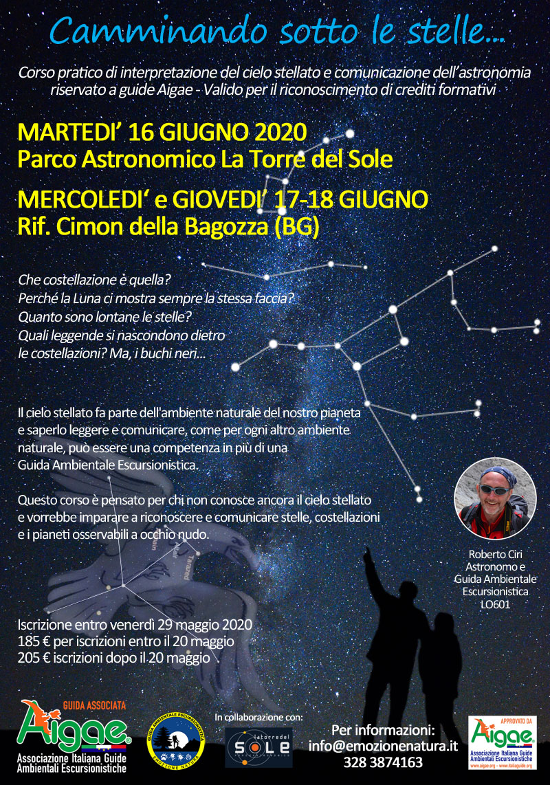 Locandina corso cielo stellato