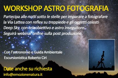 Workshop di astro fotografia